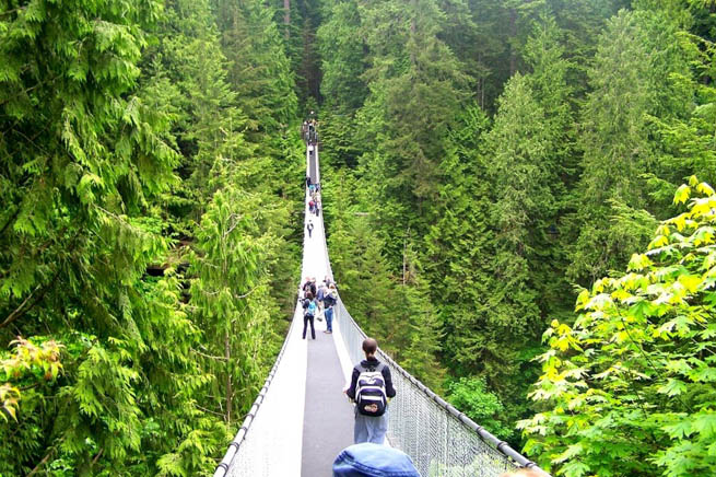 Capilano Suspension Bridge is a simple suspension bridge crossing the Capilano River in the District of North Vancouver, British Columbia, Canada. CT