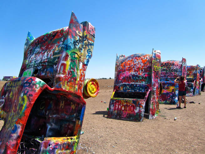 Cadillac Ranch is a public art installation and sculpture in Amarillo, Texas, U.S.  CT