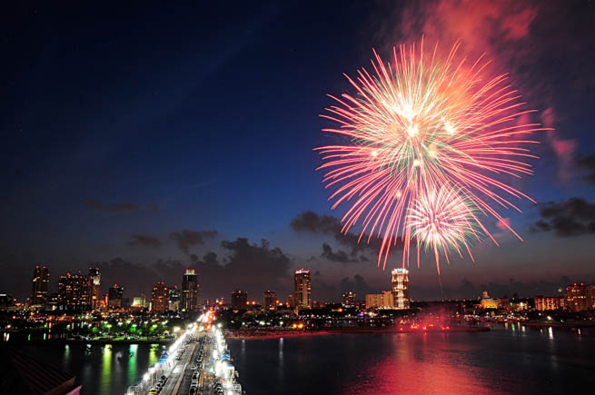 Fireworks are a class of explosive pyrotechnic devices used for aesthetic, cultural, and religious purposes. CT