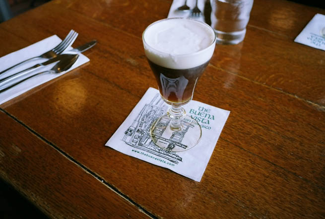 Irish coffee is a cocktail consisting of hot coffee, Irish whiskey, and sugar, stirred, and topped with thick cream 