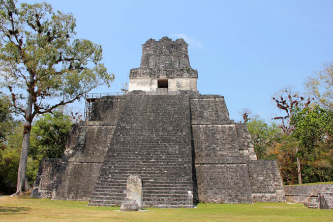 Tikal is the ruins of an ancient city found in a rainforest in Guatemala.  