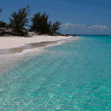 The Bahamas begin just off the east coast of Florida and cascade down to the eastern tip of Cuba and northern Haiti. They are mainly flat coral islands with just a few gentle hills.