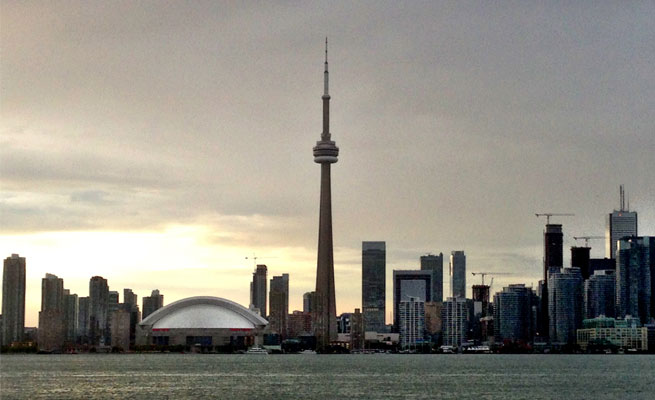 A skyline view of Toronto, Canada. More than 1,300 travel bloggers conevened in Toronto, Canada for the 2013 TBEX Conference.